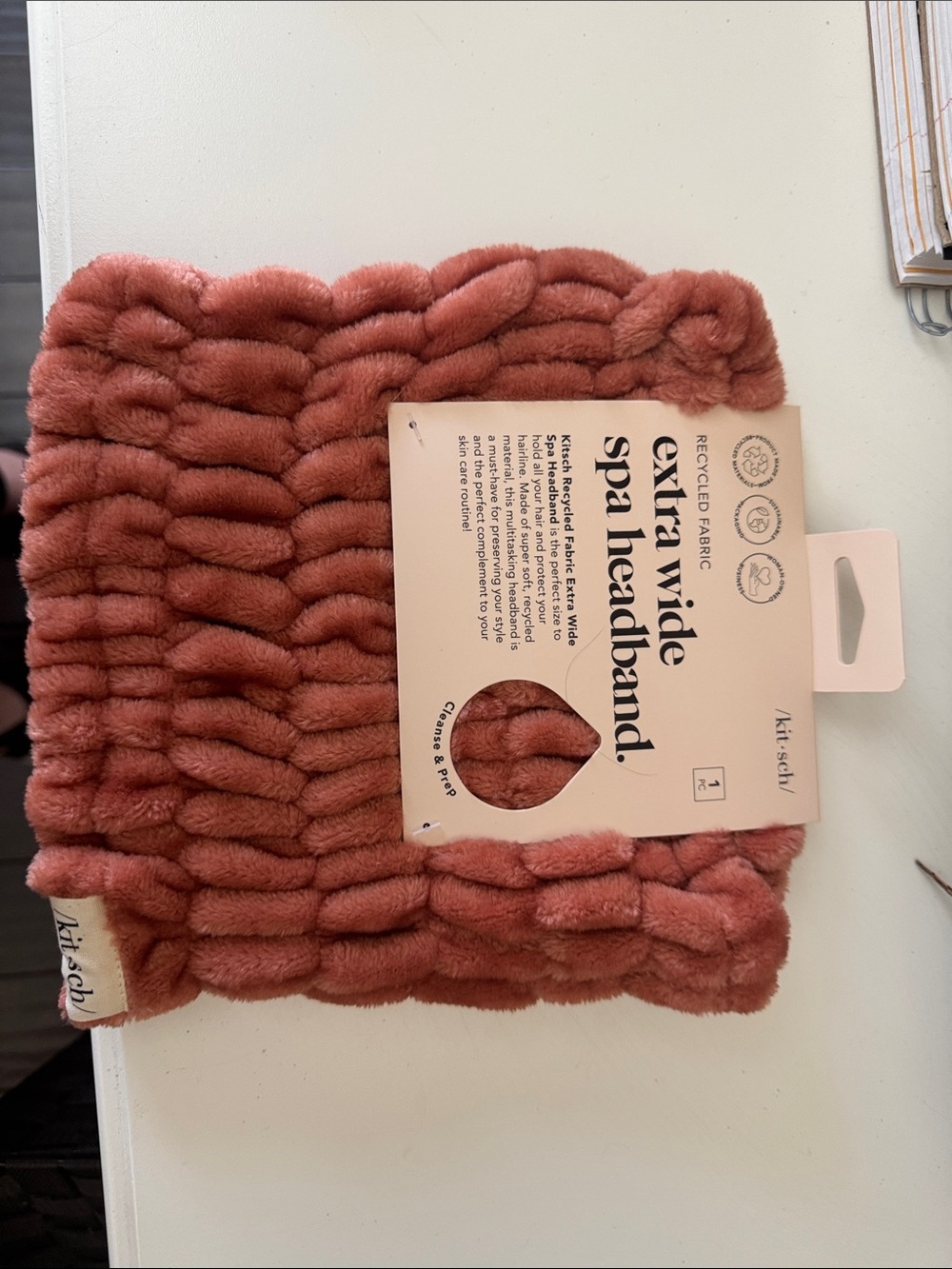 extra wide spa headband - rust terracotta by kit-sch